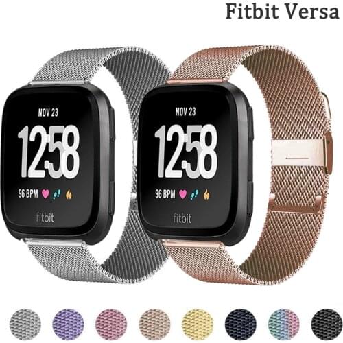 Milanese band for Fitbit Versa/Versa 2/versa Lite Strap Stainless Steel Bracelet Strap smart watch Accessories