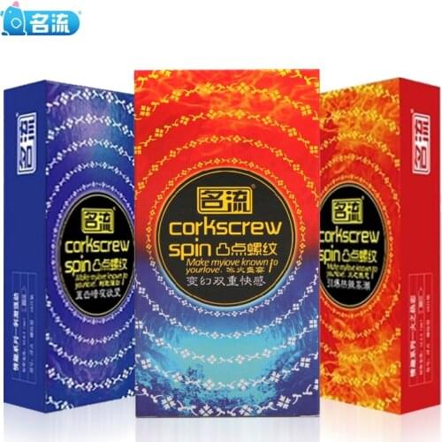 Mingliu 10pcs/lot G-spot Stimulation Dotted Ribbed Condoms For Men Lubricated Icy & Fiery Particles Condones Penis Sleeve