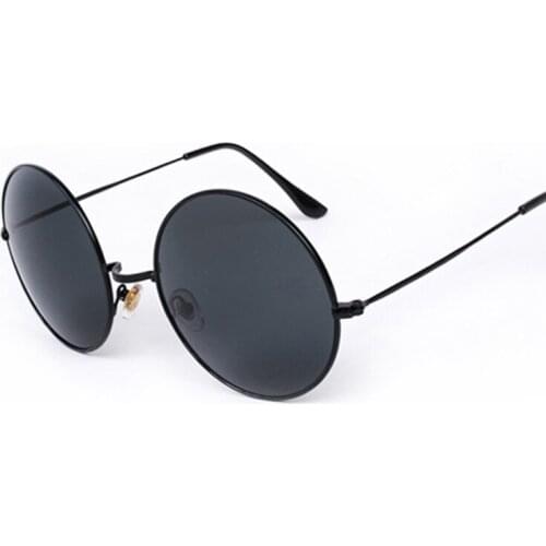Fashion Lady Big Round Tinted Color Lens Sunglasses Men Women Retro Metal Frame Eye Black Vintage Tiny Female Sun Glasses