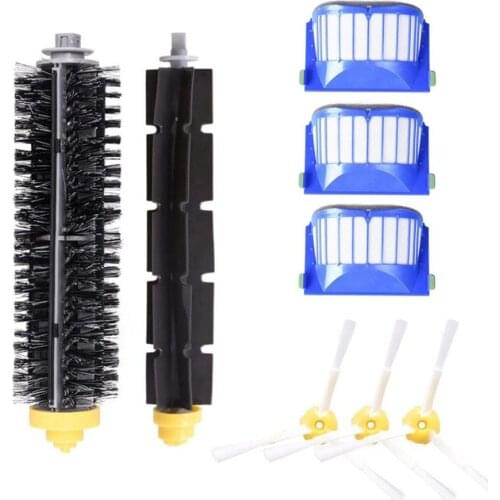For iRobot roomba Sweeping Machine Accessories 600 Series Set (3 Side Brush +3 Filter +1 Roll Brush +1 Rubber Brush)