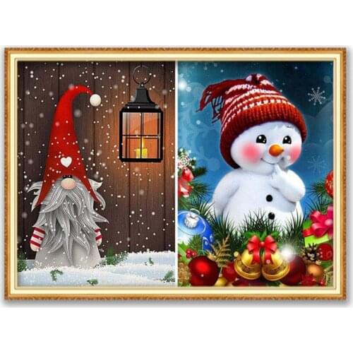 Christmas Village DIY Cross Stitch Embroidery 11CT Kits Needlework Craft Set Printed Canvas Cotton Thread Home Decoration Room
