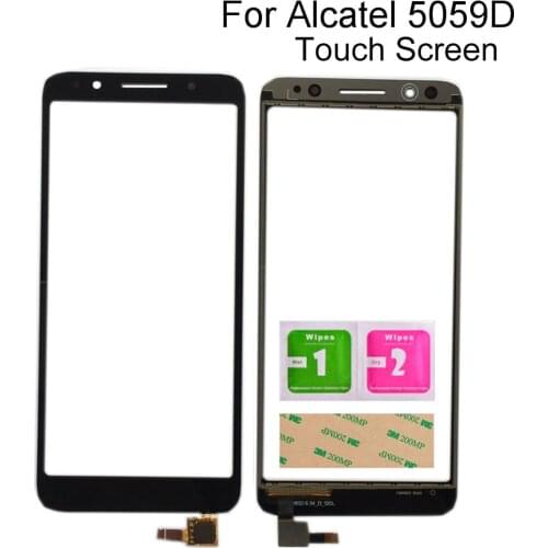 Touch Screen Digitizer Panel For Alcatel 1X 5059D 5059 Lens Sensor TouchScreen Mobile Tools 3M Glue Wipes Touch