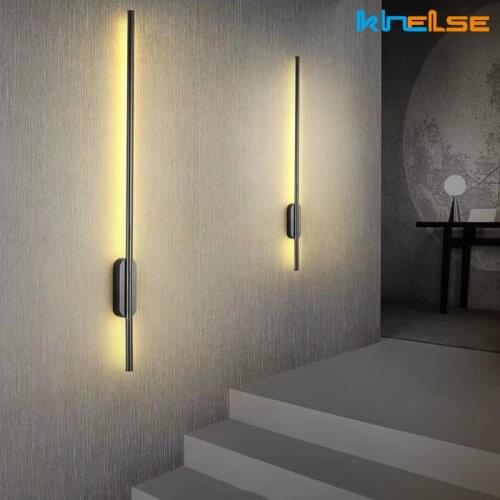 Modern Minimalist LED Long Strip Wall Light Dimmable Bedside Mirror Front Light Loft Living Room Background Decorative Wall Lamp