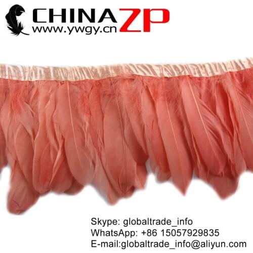 Leading Supplier CHINAZP Factory Price for per Yard Choosed Quality Dyed Peach Goose Feather Trim Fringe