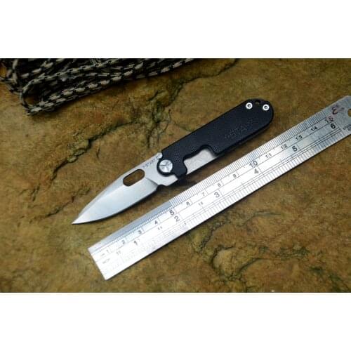 Y-START mini bean pocket knife 440C blade G10+Titanium handle 3 colors with pocket clip for Daily Cutting and Outdoor