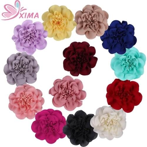 XIMA 13pcs/lot 4inch Girls Flower Hair Clips Soft Big Flower Hairgrips Children Party Festival Hairpins Women Hair Accessories