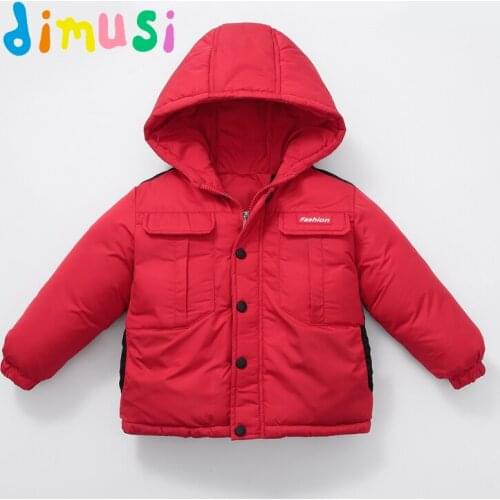 DIMUSI Winter Boys Jacket Child Kids Outwear Cotton Warm Parkas Hooded Coats Fashion Baby Girls Outwear Thermal Jackets Clothing