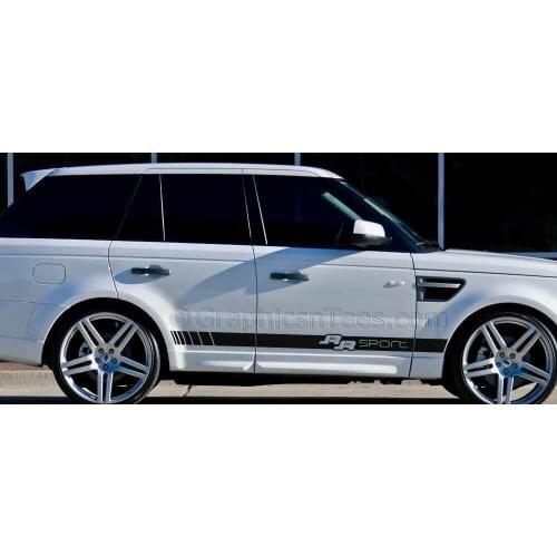 For 1Set/2pcs Sport Custom Side Stripe Vinyl Graphic Decals - In Various Colours Car styling