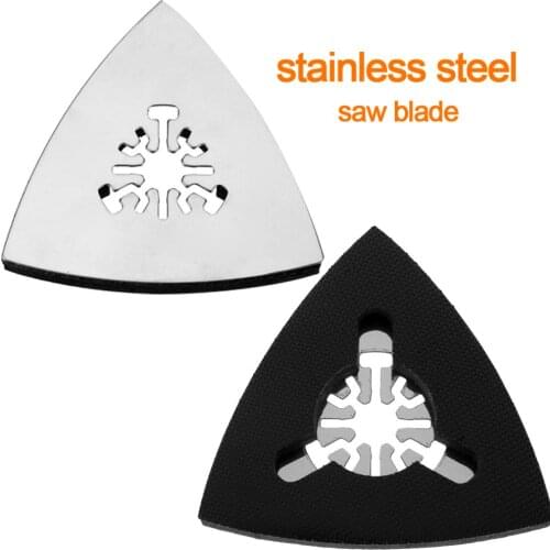 1PC 80mm Stainless Steel Triangle Sand Tray Shaped Quick Release Polishing Sanding Pad Oscillating Saw Blade Multi Sander