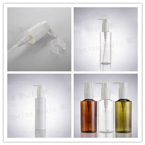 150ML Clear/Brown PET Plastic Bottle With WHITE Press Pump,Empty Cosmetic Packaging,Lotion/Hand Wash/Shampoo/Body Wash Bottles