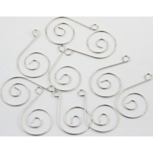 25mm 100pcs silver color Fancy hanging hooks metal connector for beads DIY hanging rings