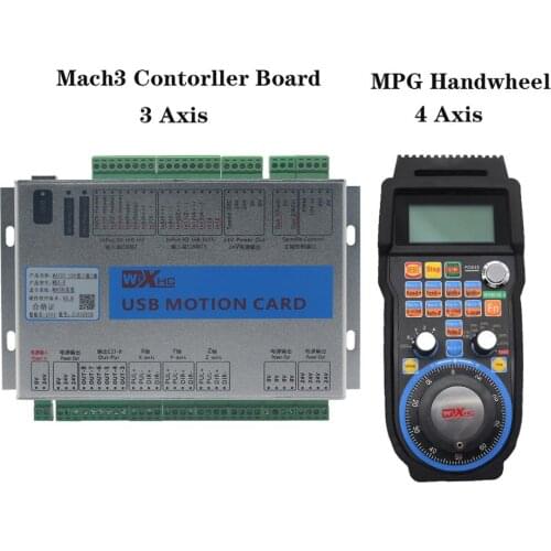 3-Axis Mach3 Motion Controller 2MHz Ethernet Breakout Board MK3-V + 4-Axis MPG Handwheel Pendant