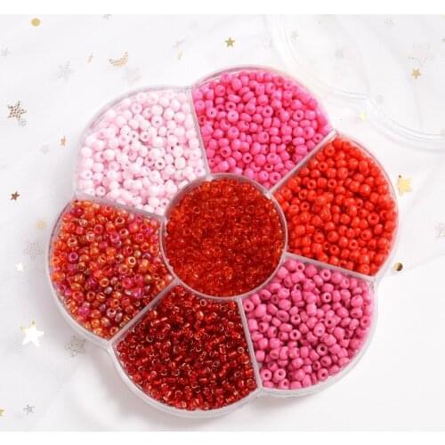 3600Pcs Czech Red Series Glass Seed Beads Round Crystal Loose Beads For Jewelry Making Bracelet Necklace Accessories Mixed Boxed