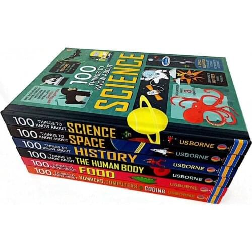 6 Books/set Usborne 100 Things To Know About Kids Early Education Picture Book Hard Cover Children Science English Fun