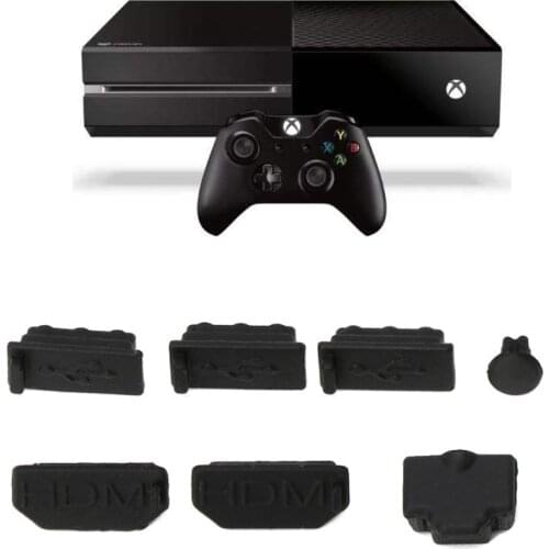 7Pcs Dust Plug Silicone Dust Proof Cover Stopper Dustproof Case Kits for xbox one X Gaming Console