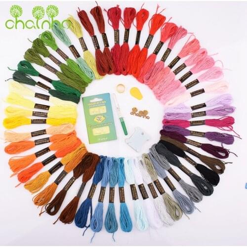 Chainho,Cross Stitch Tool Set,Woven Colorful Cotton Threads,Embroidery Wiring,Handmade DIY Accessories Combination