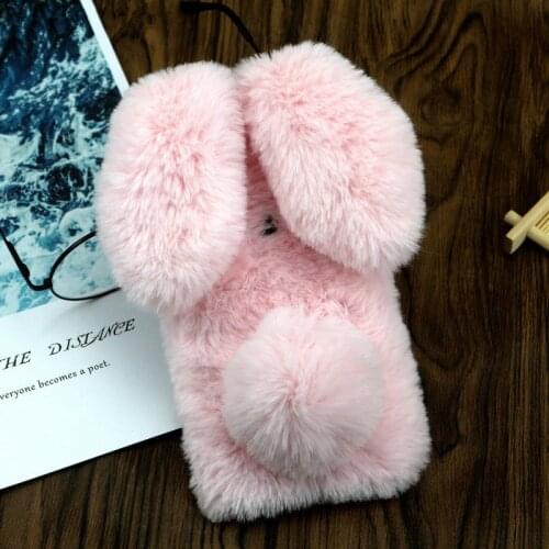 For Xiaomi Mi A2 8 Lite A3 9 Pro 9T Case 3D Cute Rabbit Hairy Warm Fur Soft TPU Bunny Cover Redmi K20 8A 7A 6A Note 6 7 8 9S