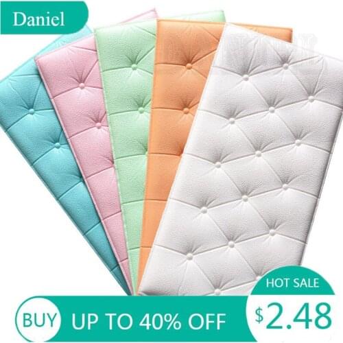 Color Pencil Pattern Kids Room Wall Crash Soft Pack Wall Sticker Cartoon Pencil Crib Child Bed Tatami Foam Wall Sticker For Kids