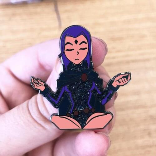 Teen Titans Raven Enamel Pins Cute Anime Girl Lapel Pin Medal Brooch Cartoon Backpack Jewelry Fashion Accessories Gift