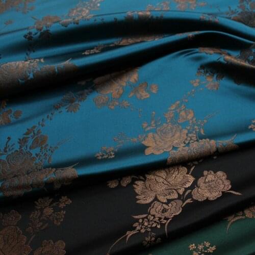 Chinese silk Brocade jacquard weave flower fabric Mongolia Robe cloth DIY bag Book cover Performance clothes 1