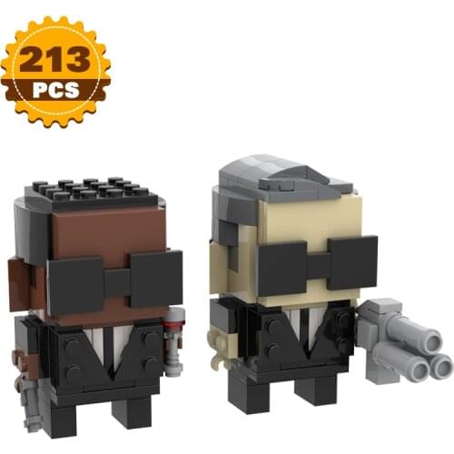 MOC Brickheadz Anime Men-BlackING Building Blocks Movie Figures Bricks Characters Building Blocks Childrens Toys Education Toys