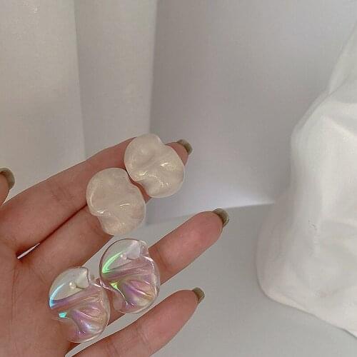 Korean Transparent Symphony Resin Earrings For Women Geometric Irregular Metal Acrylic Earrings Party Jewelry 2021 New