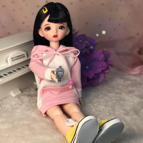 30 Cm 1/6 BJD Doll Clothes Set Movable Joint Makeup Cute Girl 3D Eyes Doll with Fashionable DIY Toy Gift