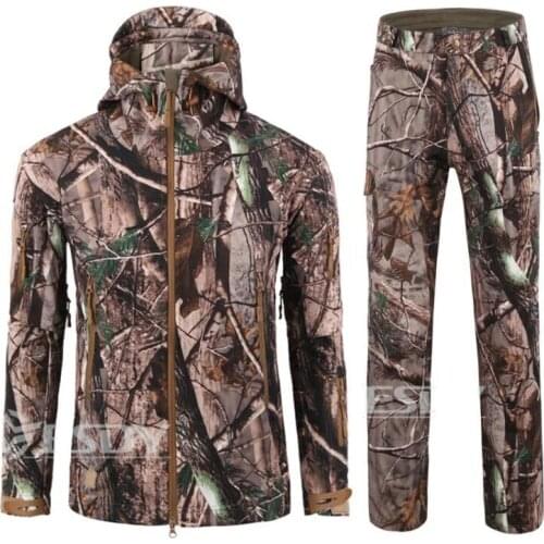 Tactical Jackets Men Outdoors Hunting Clothes Windproof Waterproof Coats Mens Camouflage TAD Soft Shell Military Fleece Jacket