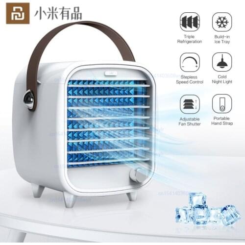 Summer Portable Air Conditioner Fan Personal Air Cooler with Night Light Ice Tray Mini Desk Cooling Fan for xiaomi Home Office