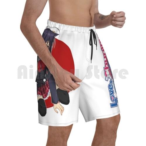 Love Rikka Chan And Other Delusions Beach Shorts Men Beach Pants Swimwear Kawaii Japan Rikka Cosplay Anime Manga