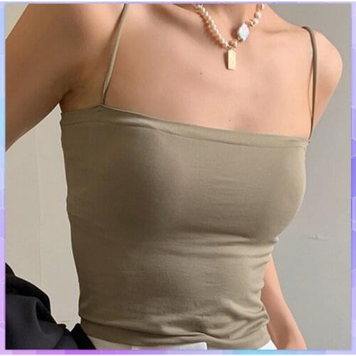 Sexy Summer Women Tank Top Fashion Ladies Sleeveless Strapless Slim Crop Top Camisole Female Summer Tube Top With Chest Pads