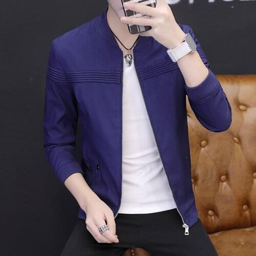 Mens Jackets and Coats Autumn Winter Long Sleeve Gray Black Blue Clothes