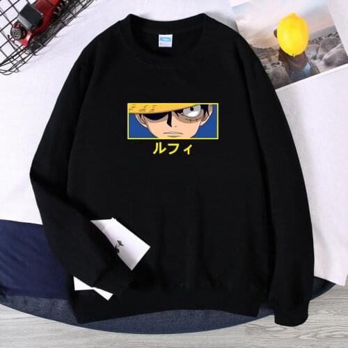 Mens sweatshirts Roronoa Zoro X Luffy printed Japan Anime Sweatshirt men One Piece Spring Autumn Fleece Warm pullover tops mens