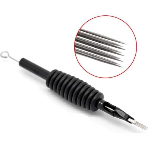 Hot 5pcs Disposable Black Silicon Grip Tattoo Needle & Tube Tips SSwell
