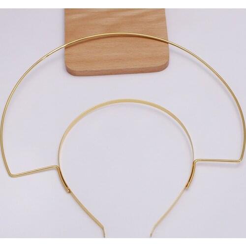 5PCS 210*220mm Metal Flat Head Hoop 5mm Width Hair Band Trendy Hairbands Hairwear Base Setting For Jewelry Making