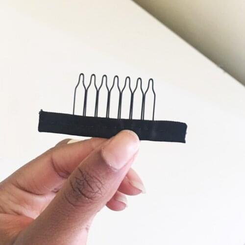 20pcs/lot shipping 6teeth wig accessories wholesale black Hair wig Combs attach caps wig combs insert wig clips