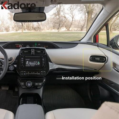 For Toyota Prius Hatchback 2019 2020 Carbon Fiber Front Side Air Vent Cover Trim AC Outlet Panel Frame Car Interior Accessories