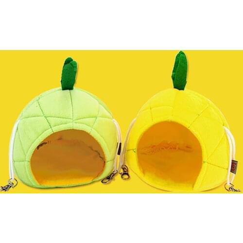 Pet Cave Warm Pineapple Frog Pet Bed Squirrel Bed Pet House For Small Animals 15*14.5*20Cm