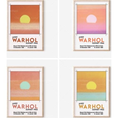 Andy Warhol poster, Andy Warhol sunset, sunset prints wall art pop decoration