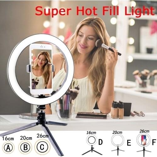 Youtube Dimmable Camera Photo Studio Phone Video LED Beauty Photography Ring Lamp Desktop Live Flash Bracket Ring Light Set
