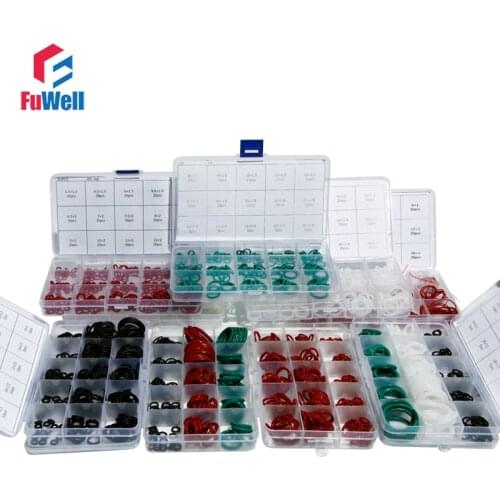 Rubber Silicon O Rings Set VMQ NBR FKM O Ring Seal Kit Rubber Silicone O-ring Gasket Set Assortment Set with Plastic C