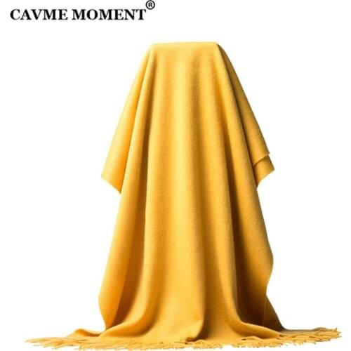 CAVME CUSTOM LETTERS 100% Wool Scarf Unisex Pashmina Winter Long Scarves Solid Color 70*200cm Largue Size