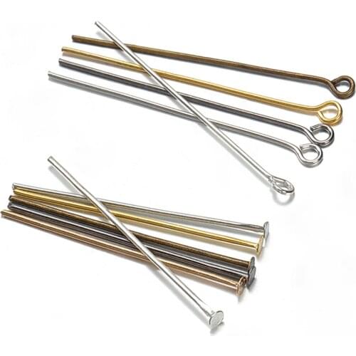 200pcs Flat Head Pins Eye Pins 20 25 30 35 40 45 50mm Connector Rod Findings For Jewelry Making Jewelry Diy Accessories Supplies