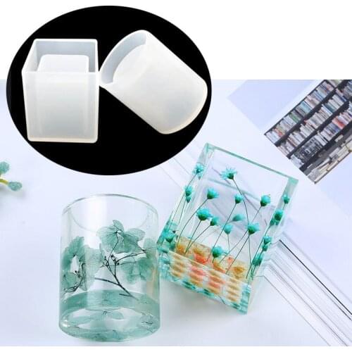 Silicone Mold Dried Flower Resin Decorative Craft Designer DIY Storage Pen Holder Mould Epoxy Resin concrete Molds Candle mold