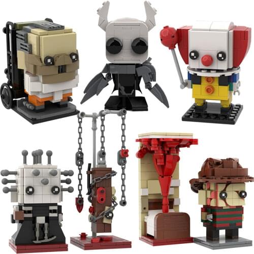 Texas Devil Scary Clown Skeleton Character MOC Character Figures Building Blocks Kit Animal Hunter Brickheadz Toys for Kid Gifts