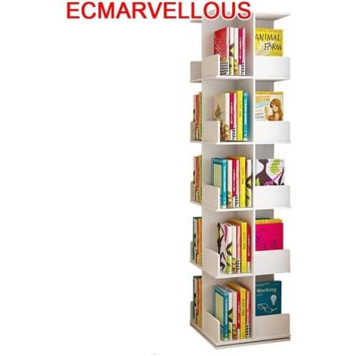 Dekoration Estanteria Kid Ladder Display Cabinet Shelf Wood Rotate Rotatable Librero Modern Bookcase Book Rack Bookshelf Case