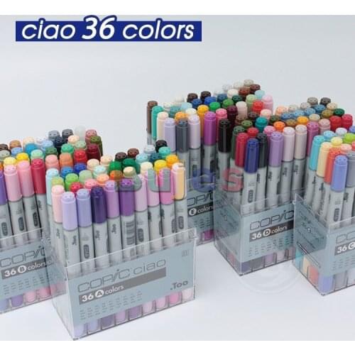 Japan Copic Ciao Markers Twin Tip Alcohol-Based Art Markers 36 color A B C D E marker sets,Durable polyester nibs,non-toxic