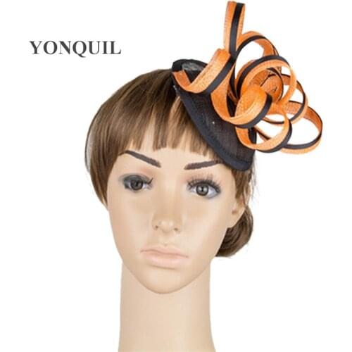 Ladies Elegant Feather Kentucky Sinamay Hat Ladies Derby Hair Accessories Fancy Fascinators For Wedding Party And Races MYQ017