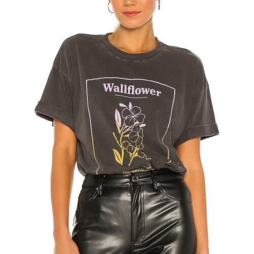 Happie Queens Women Boho Tees short sleeve letter print Vintage T shirt