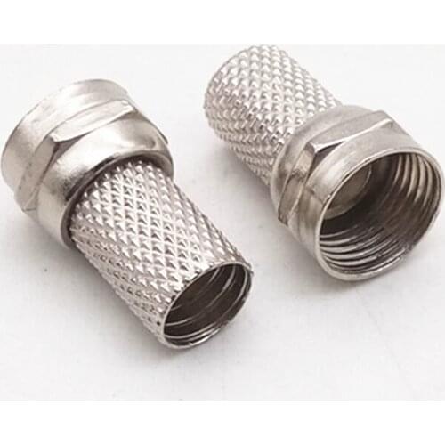 10pcs 75-5 Thread F Head Inch Metric System Self-tightening F Head Set-top Box Connector Cable TV Distributor Connector